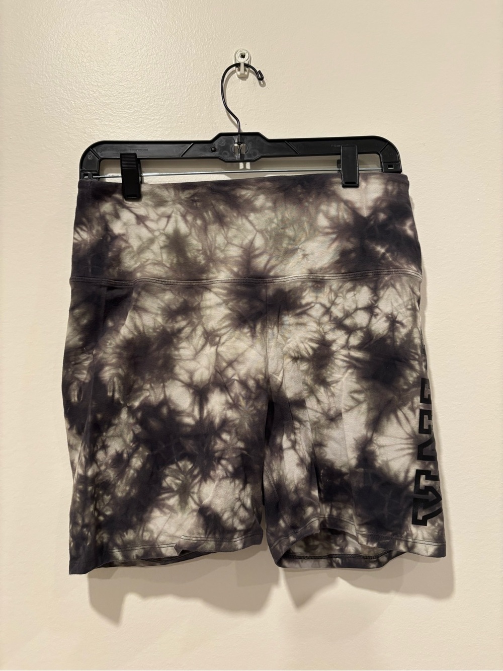 Women’s Black & White Tie-Dye Athletic Shorts